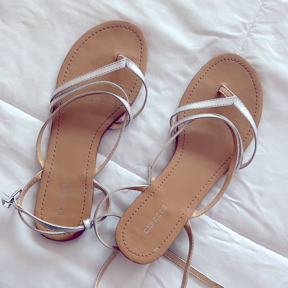 Silver express sandals